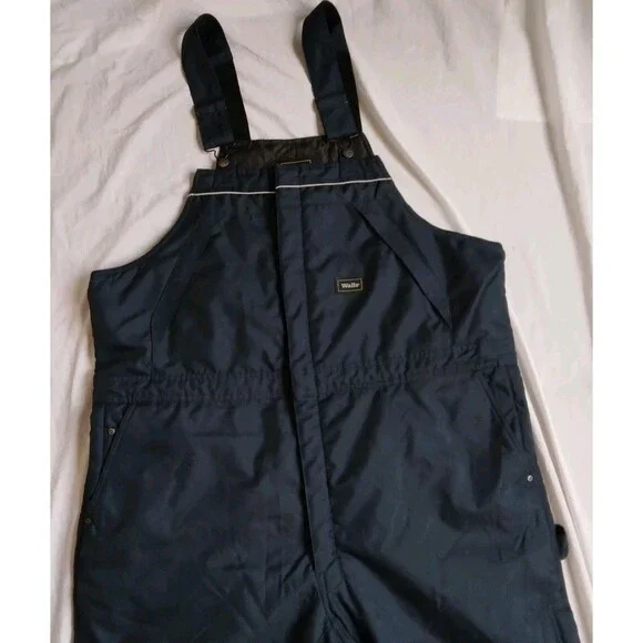 Walls Work Wear Insulated Bib Overalls Blue Quilted Lined Work Pants Mens 2XL - Picture 2 of 12
